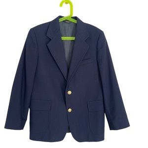 Talbots Kids Navy Wool Blazer Lined Back Vent Brass Buttons 10 Classic Style 10